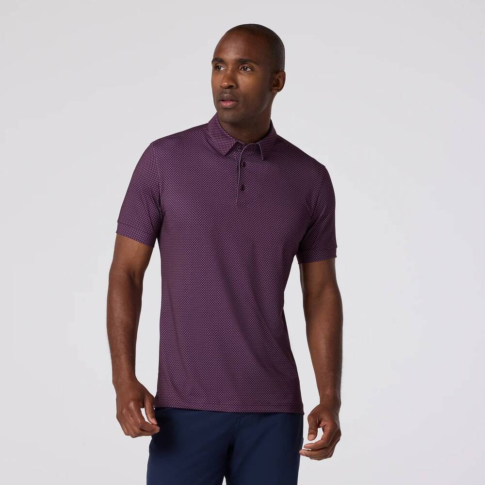 NEW MIZZEN + MAIN versa polo in eggplant multi texture